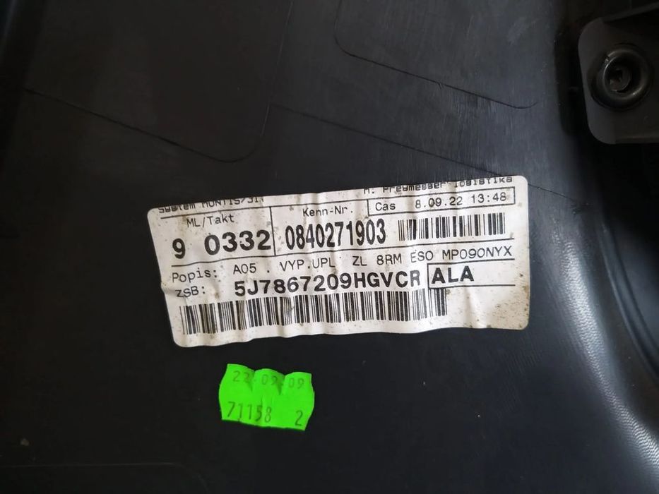 Fata tapiterie usa stanga spate skoda roomster 5j 5j7867209