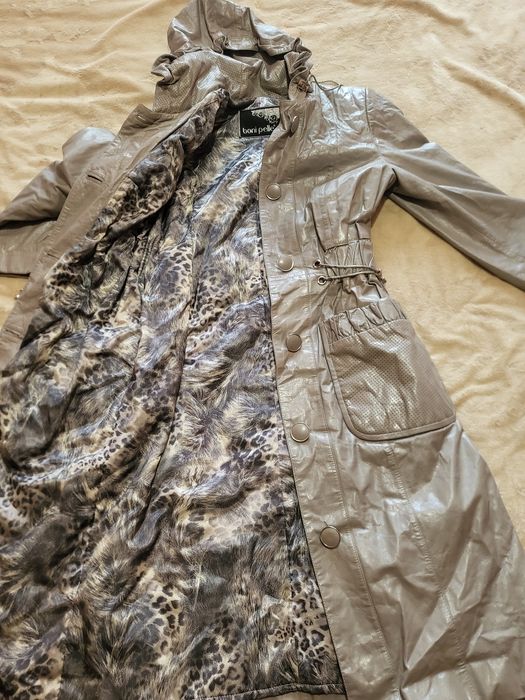 Тренч, плащ  кожаный