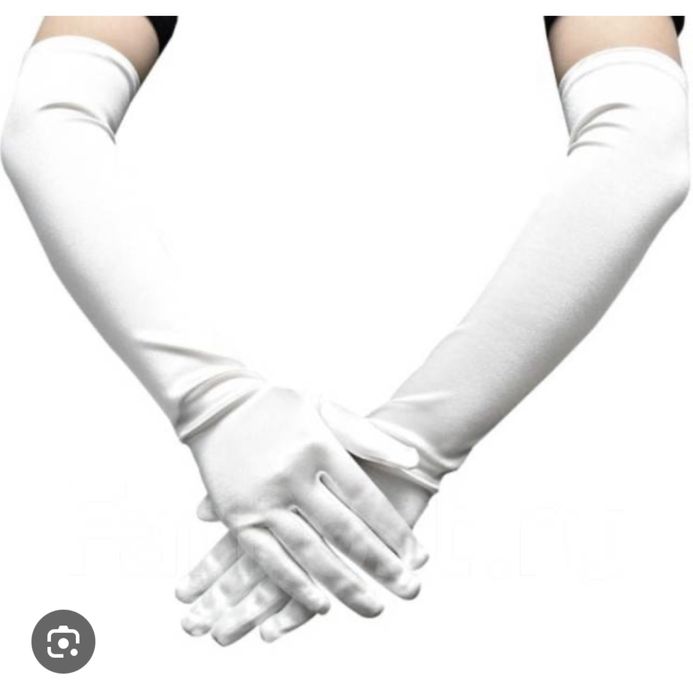 Перчатки белые длинные