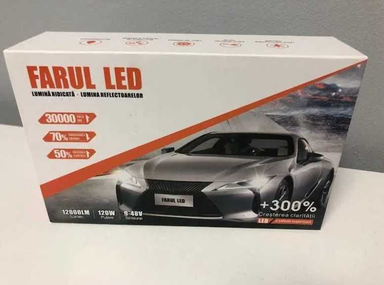 Bec LED H1/H7 Canbus Faza SCURTA/LUNGA - V20 120W, 12000Lm, 6000k