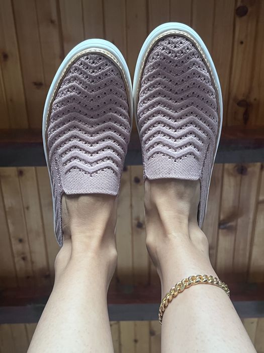 UGG, balerini 'slip-on', material textil, roz sidefat