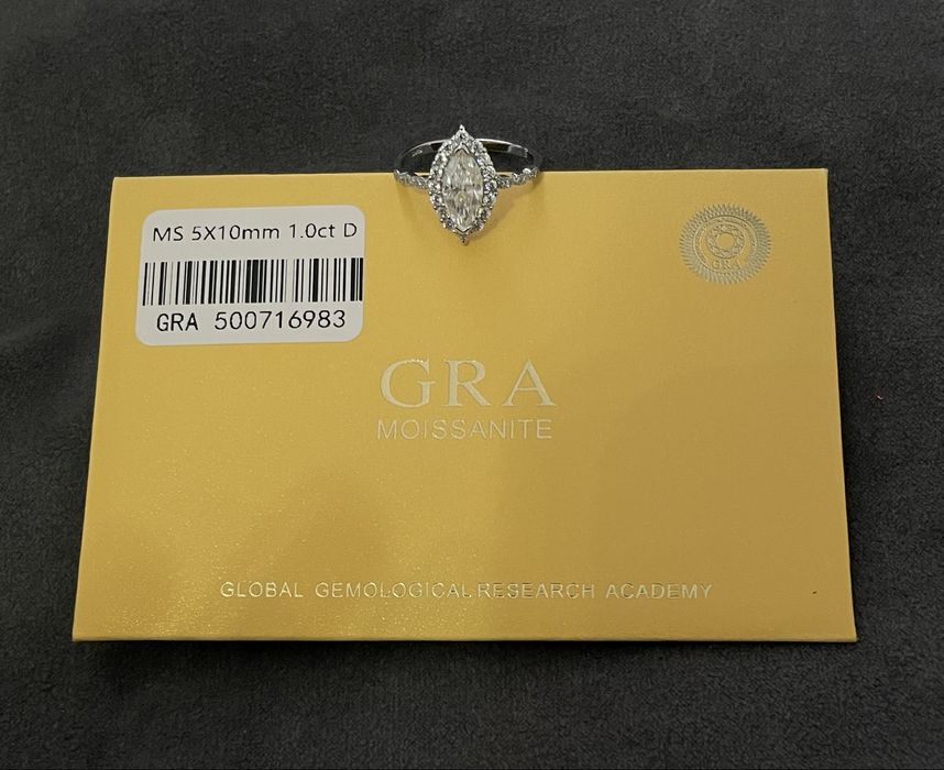 Кольцо серебряное маркиза