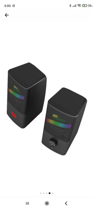 Boxe Redragon Air, 2.0, 6W RMS, iluminare RGB a difuzoarelor, jack 3.5