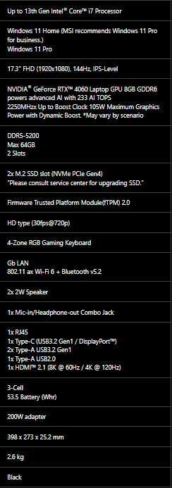 Laptop, Gaming, MSI KATANA 17 B13V