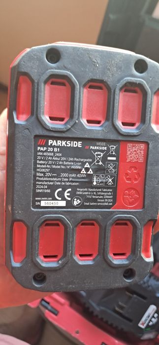 Parkside impact 20 v incarcator si acumulatorcu bormasina nefunctional