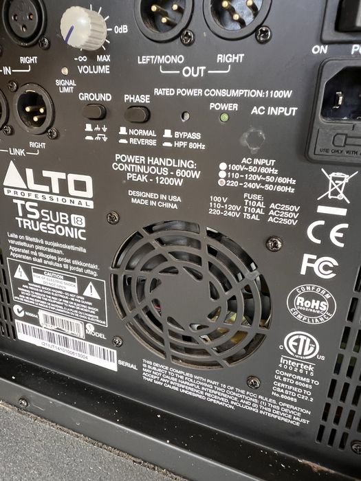 Subwoofer activ 18” Alto (bas activ) Targu Jiu • OLX.ro