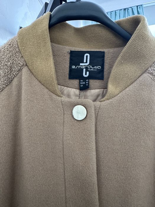 Пальто комбенированный, ниже колен