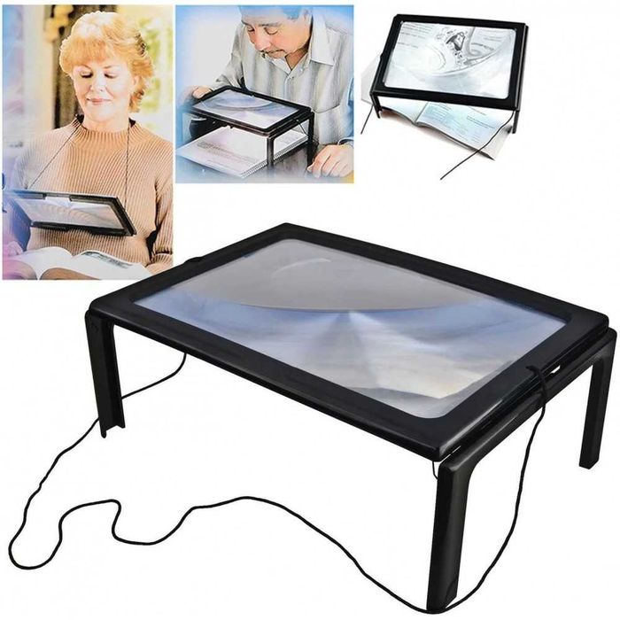 Лупа за четене с LED осветление Hands Free Magnifier А4 увеличителна
