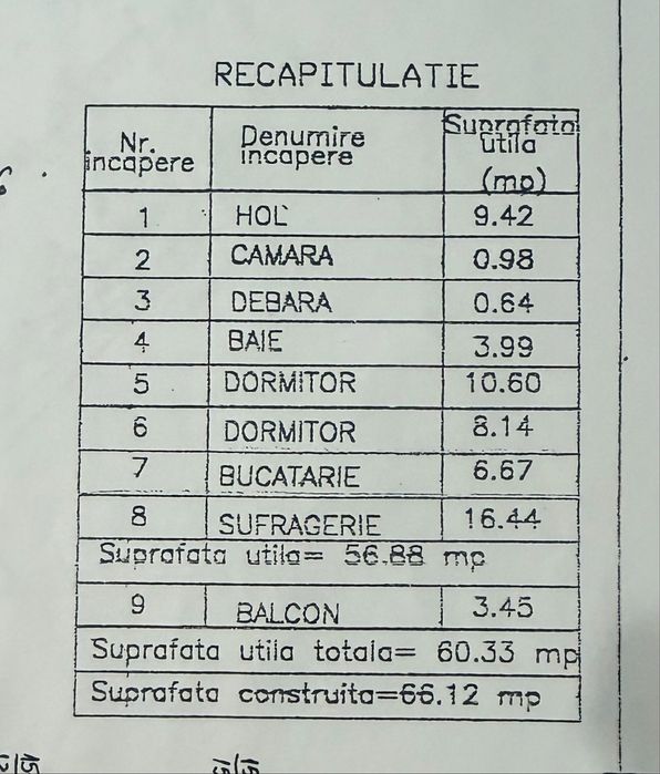 Apartament 3 camere cartier 9 Mai