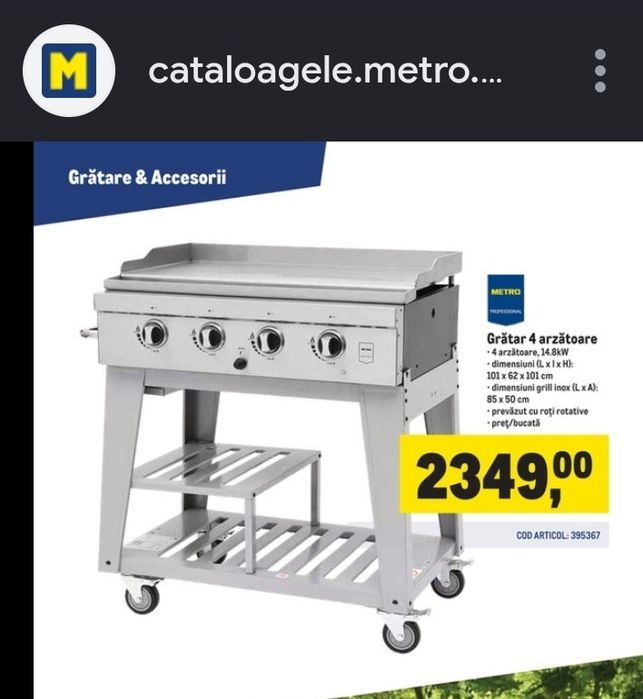 Grătar plita 4 arzătoare