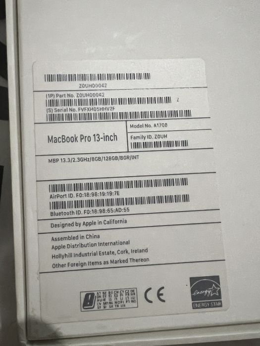 Mac book Pro 13 - 2018
