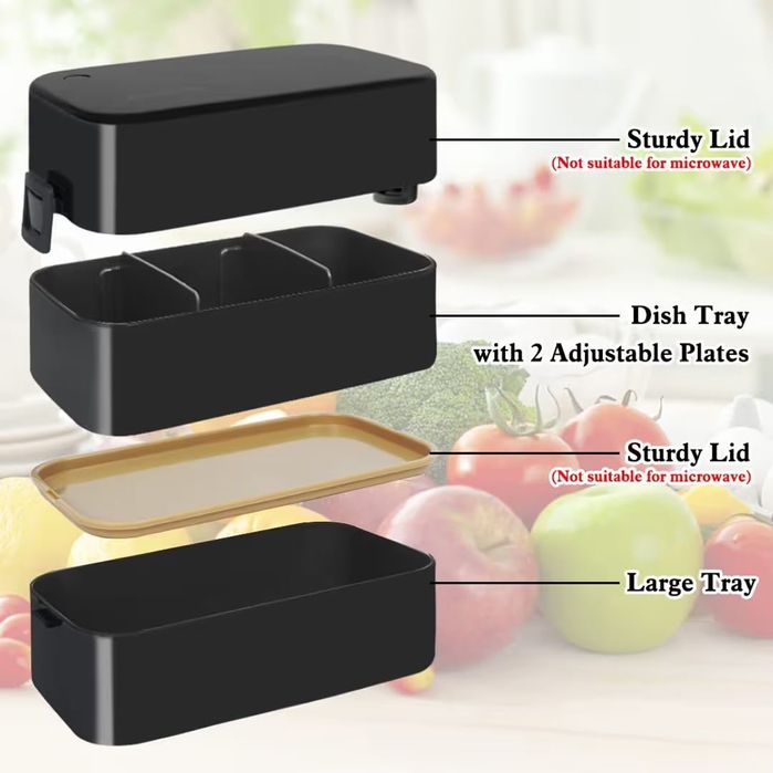 Cutie de prânz portabilă UHAPEER etanșă cu buzunar