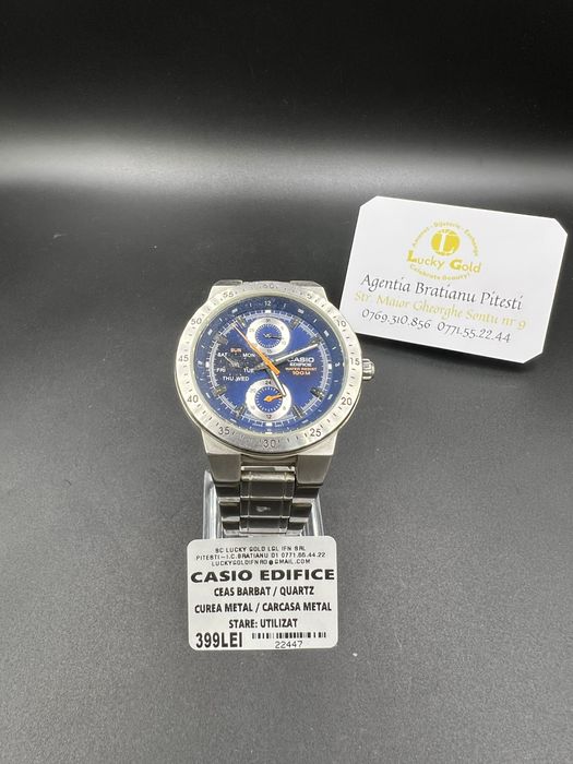 Ceas Casio Edifice quartz, curea metal cod 22447