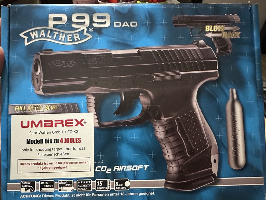 Piatol airsoft Walther P99 Dao blowback 4Jouli