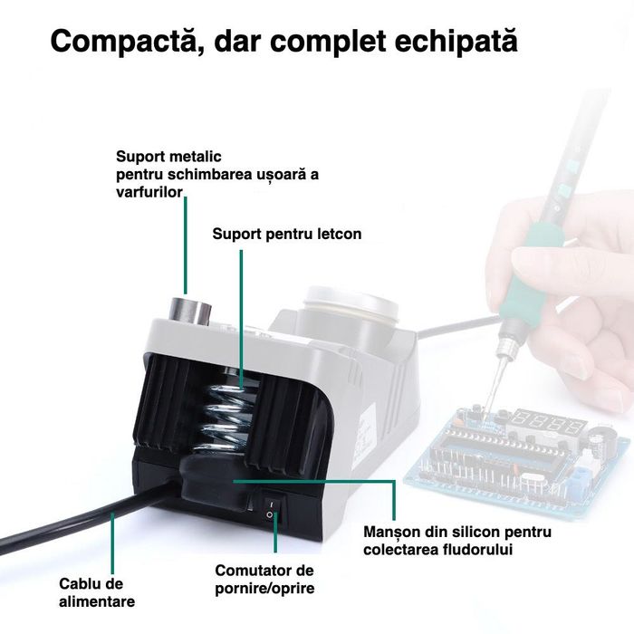 Statie de lipit YIHUA 982 V compatibila cu varfuri JBC C245