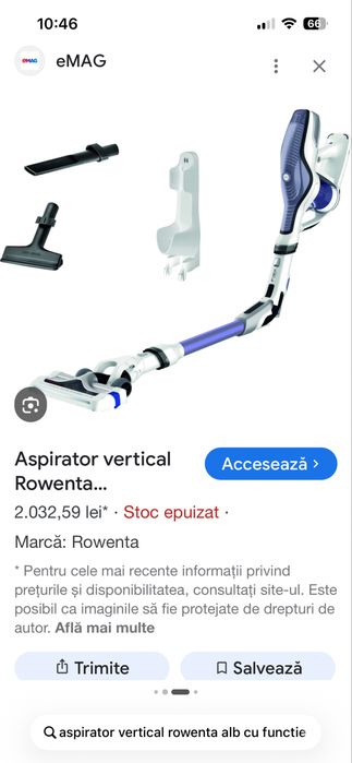 Aspirator vertical Rowenta Air Force Flex Aqua RH9490 W0