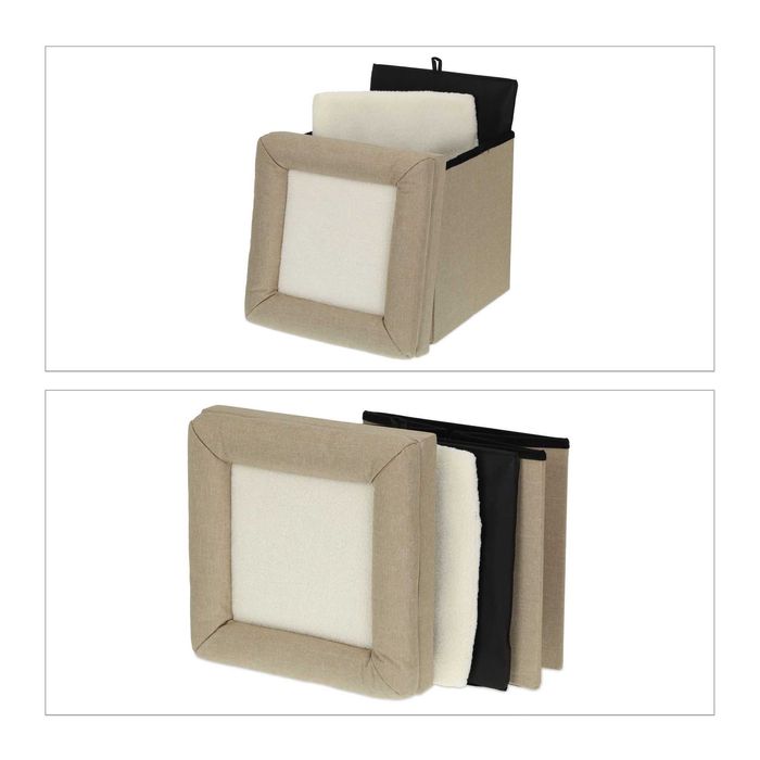 Taburet pliabil cu culcus pentru pisici 2 locuri de dormit perna capac