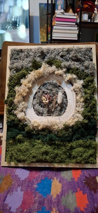 Tablou din licheni artificiali si naturali