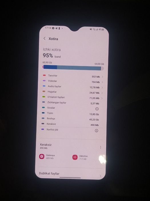 samsung a31 ekran qoyilgan