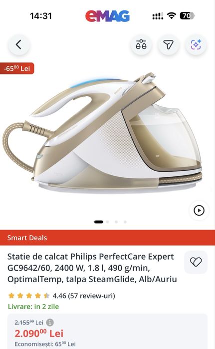 Statie de calcat philips PerfectCare Elite Plus