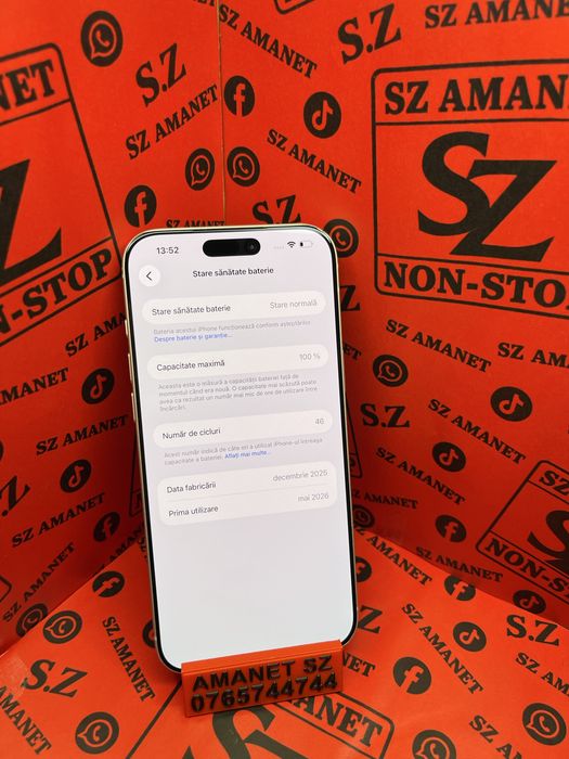 Iphone 17 Pro Max 46 cicluri / 256Gb uzura rama Amanet SZ Non Stop