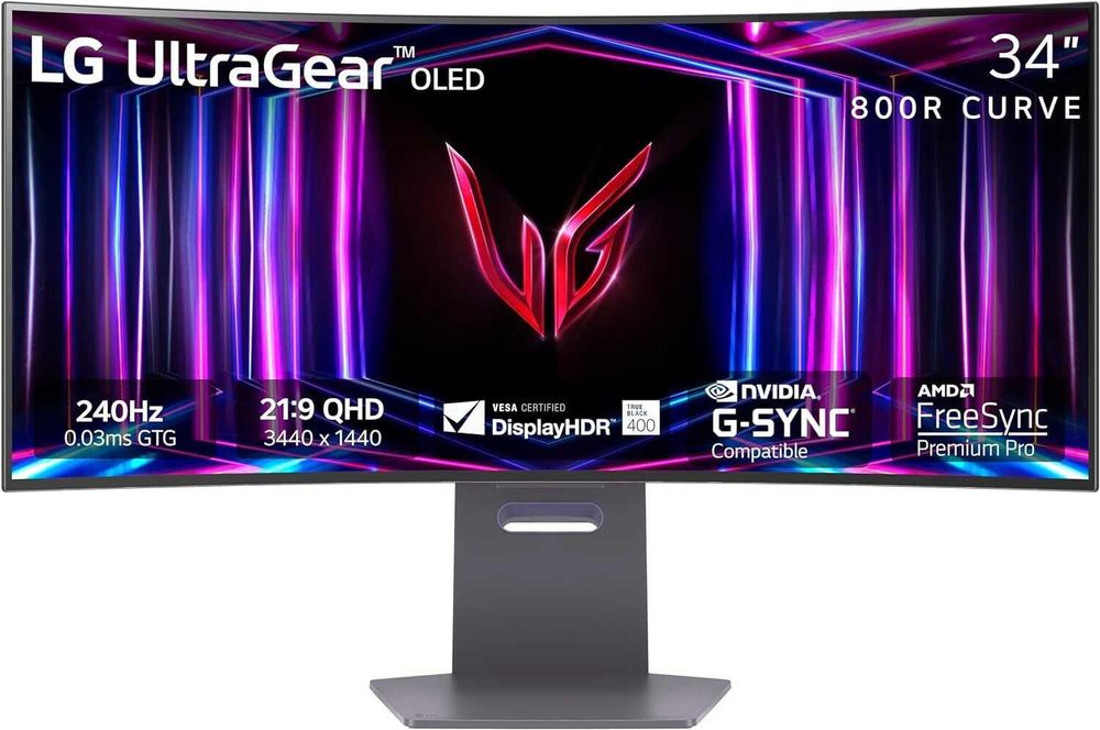 Monitor Gaming Curbat 240Hz OLED LG UltraGear 34GS95QE — Ca Nou / Pachet Complet