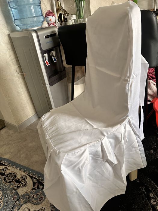 Чехол на стол со спинкой белый