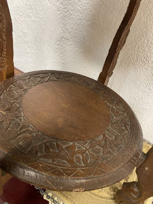 Резбована дървена маса Burma Myanmar храмов релеф 1950