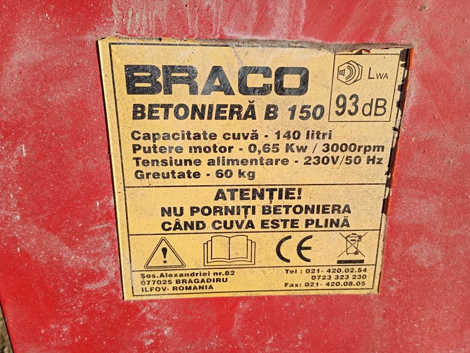 Betoniera braco 140l