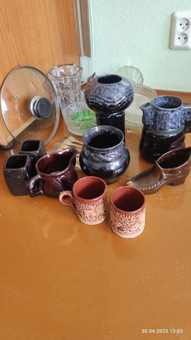 Хрусталь, набор, ваза, сальник, статуэтки.