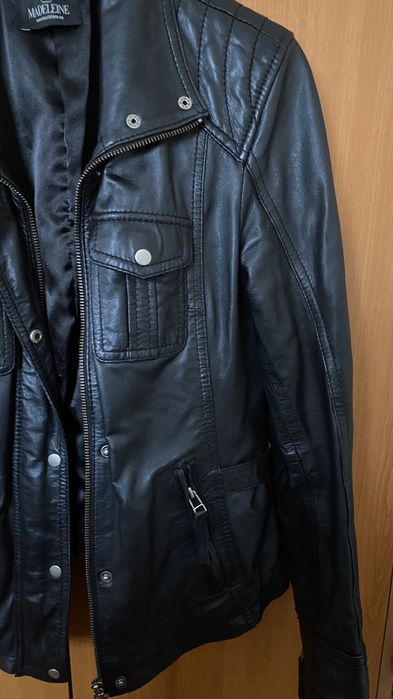 Pullover negru piele