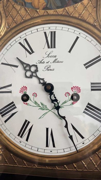 Уникален салонен часовник с анимирано махало, юбилеен 100 години