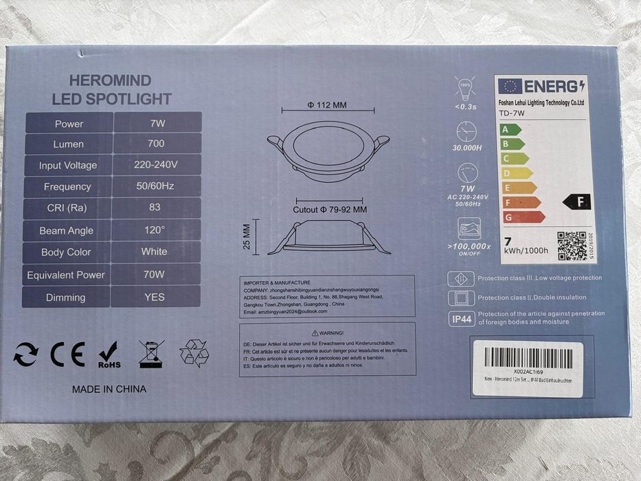 Set Spoturi LED Încastrate 12x 7W – Alb