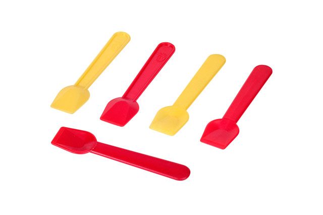 Одноразовые вилка и ложка для мороженое и приборы