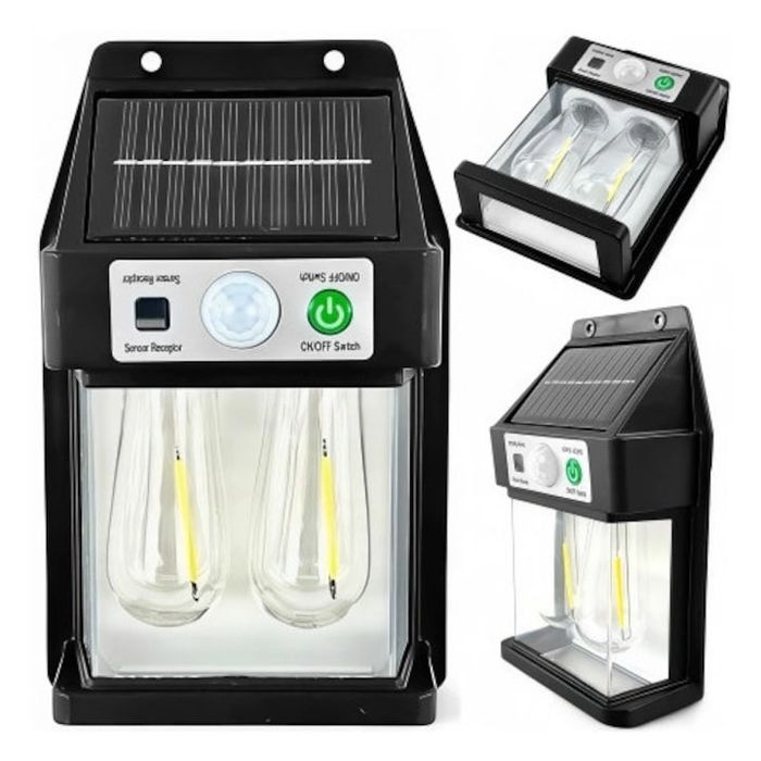 Lampa solara LED cu senzor de miscare si crepuscul