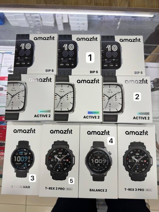 Amazfit balance 2. Amazfit T rex 3pro Amazfit active/active max. Bip 6