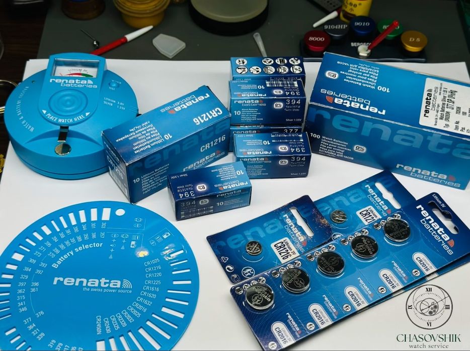 Замена батарейки в часах, RENATA
