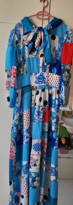 Дълга лятна рокля розово лилаво