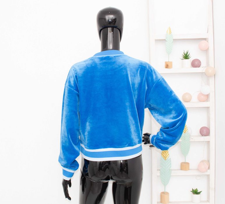 Juicy Couture Sport оригинален дамски суичър син плюшен пуловер лого S