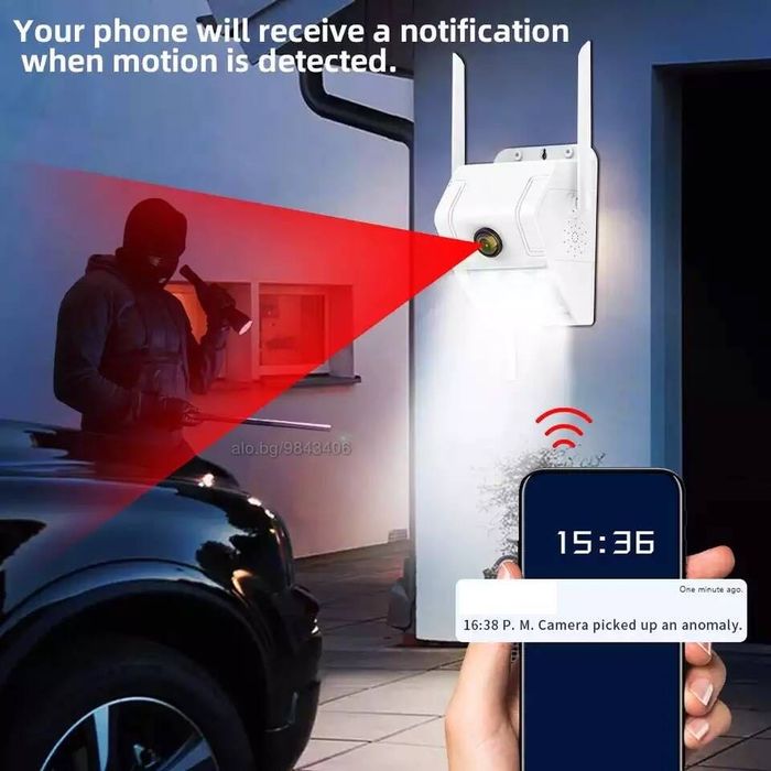 Мощен LED Прожектор с WiFi камера ICSEE градинска лампа осветление