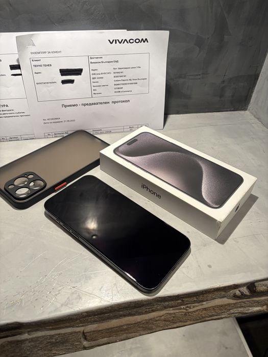 КАТО ЧИСТО НОВ Iphone 15 Pro Max 256 GB Black Titanium