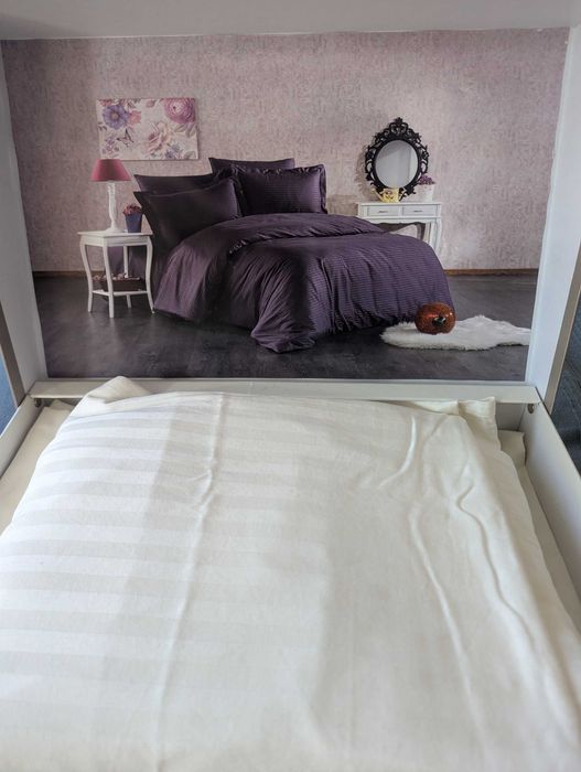 Комплект бели памучни чаршафи