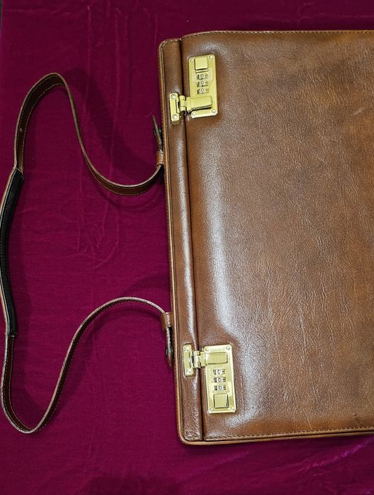 Servietă diplomat piele cu cifru business Franzen (W. Germany)