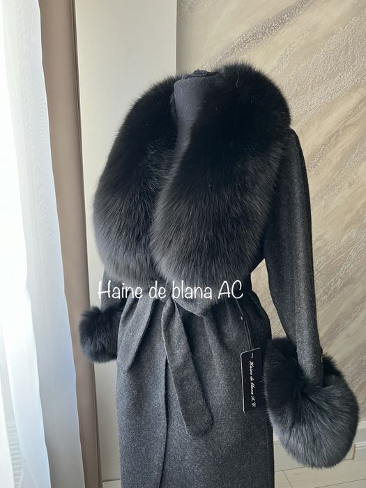 Palton Alpaca cu blana naturala