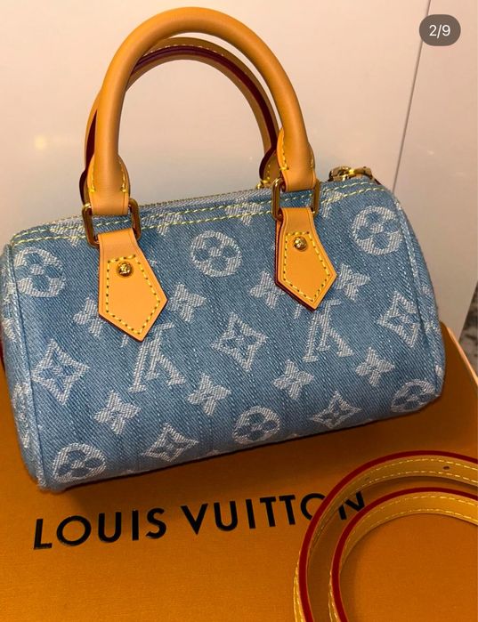 Geanta Louis Vuitton Speedy piele cu denim pe stoc