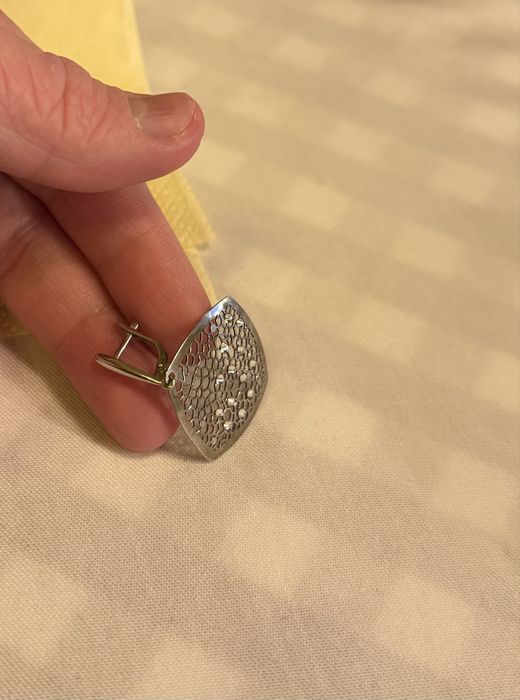 Серьги из серебра и фианитов