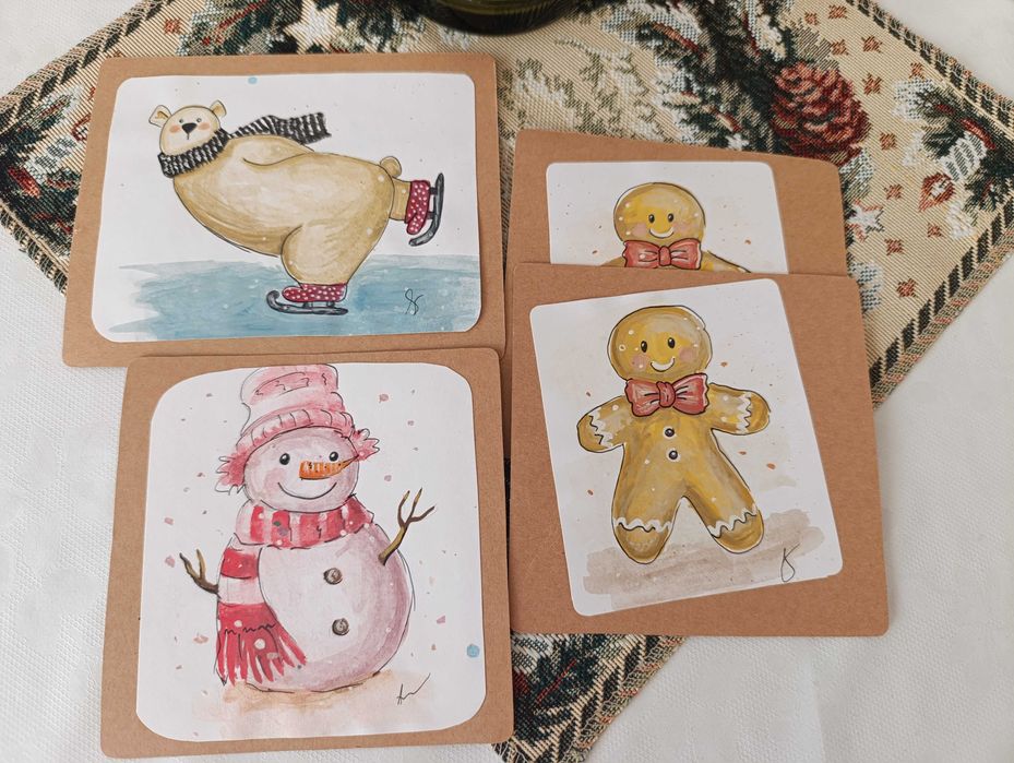 Рисувам по поръчка, картички (Коледа, Рожден ден и др.)