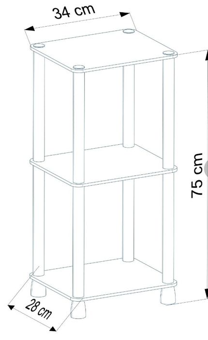 Етажерка с три рафта в бял цвят