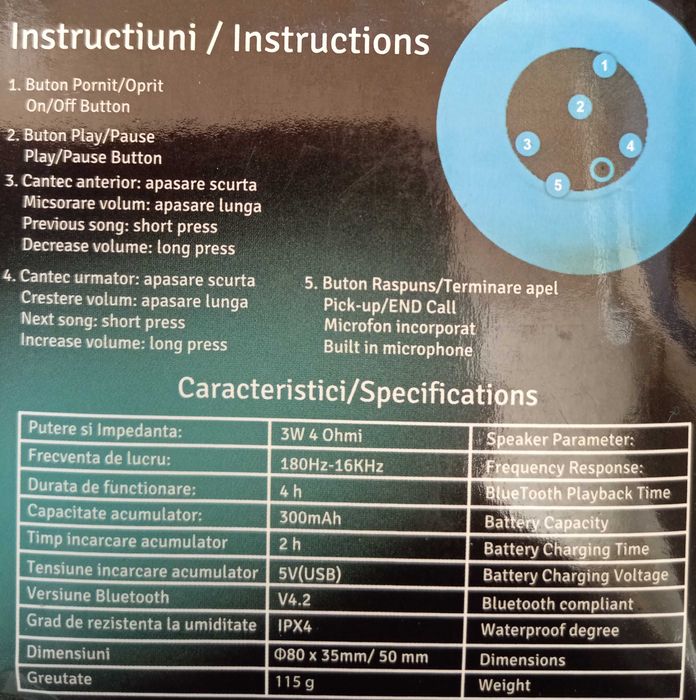 Boxa Bluetooth pentru casa si masina..