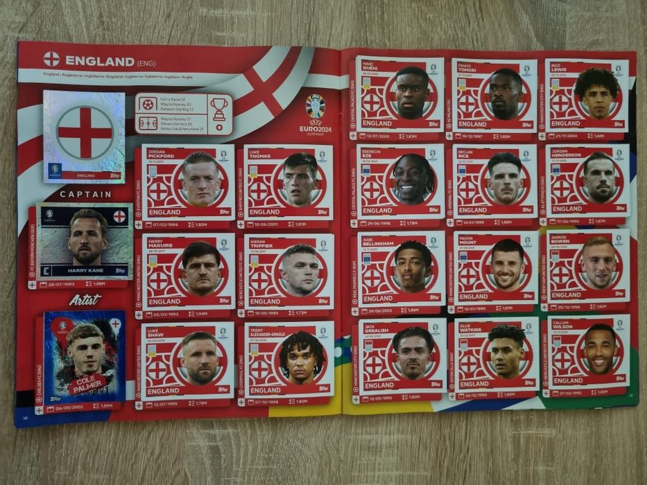 НАМАЛЕНИЕ! 100% попълнен албум за стикери Topps / Panini Euro 2024 /